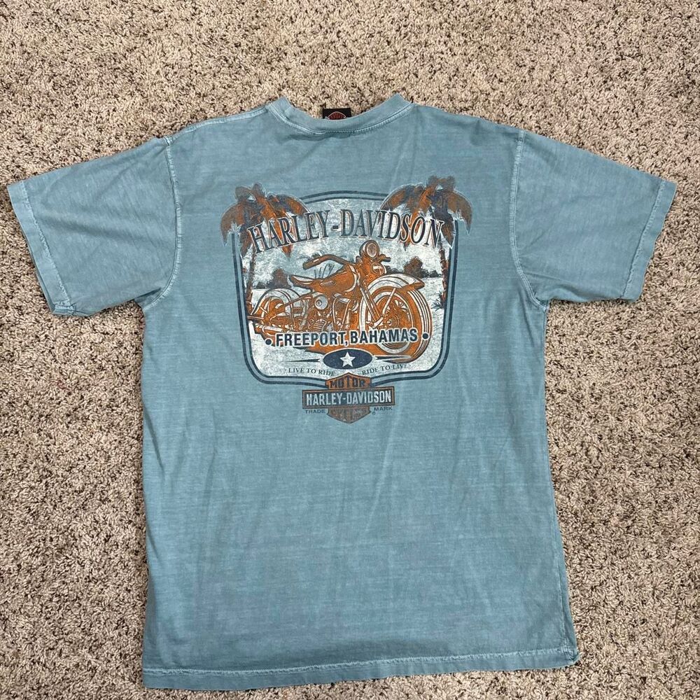 Harley-davidson Men's Blue T-shirt